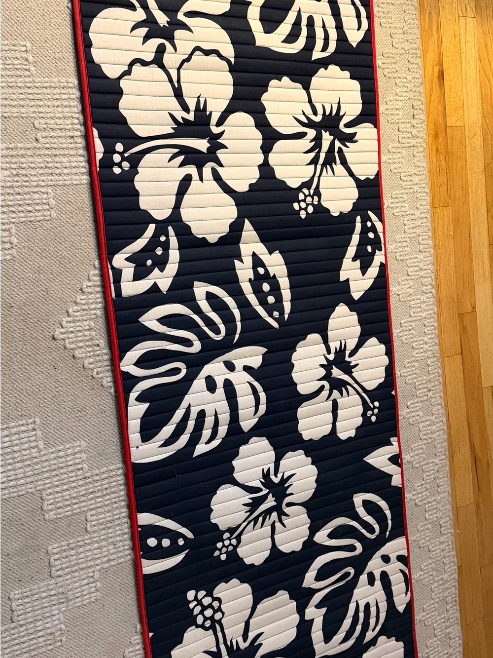 Tommy Hilfiger Navy, White & Red Floral Roll Up Beach Mat